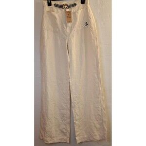 Polo Ralph Lauren Hemp Wide-Leg Pants Women's 6 Old Money Luxury High Fashion